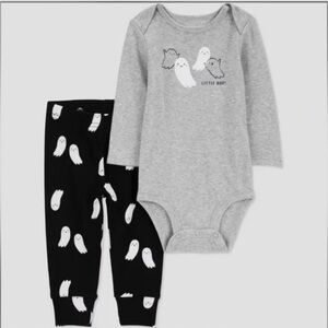 Carter's Gray and Black Ghost Print Kids Matching Set
